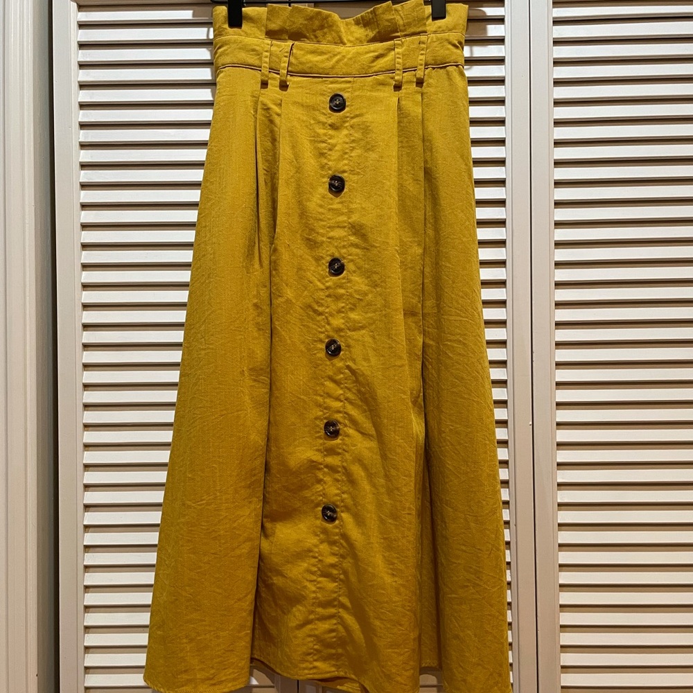 Mustard Yellow Midi-Skirt